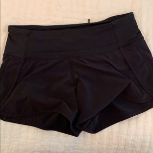 Black Lululemon Run Times Shorts